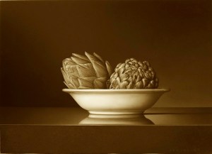 artichokes - sepia style print